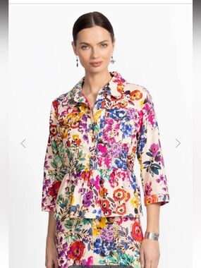 NWT Johnny Was PEPLUM LINEN JACKET